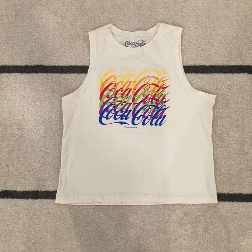 Coca Cola Rainbow Logo Tank Top Size Medium